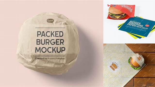 1824+ Burger Wrapper Mockup PSD for Creative Projects