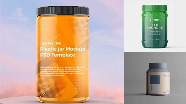 1824+ Free Plastic Jar Mockup PSD Download