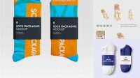 1826+ Sock Packaging Mockup Easy to Use PSD