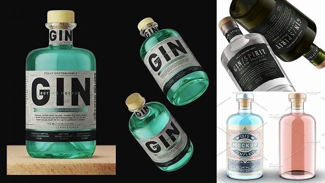 1830+ Gin Bottle Mockup Free Professional PSD Template