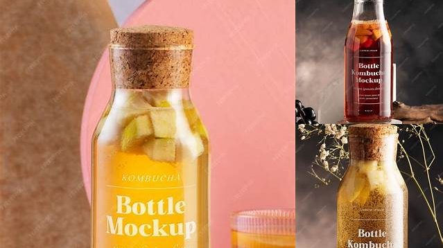 1832+ Kombucha Bottle Mockup Free Free Graphic Mockup PSD