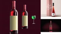 1854+ Burgundy Bottle Mockup Creative PSD Templates