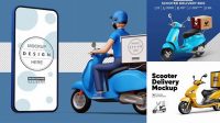 1861+ Moto Delivery Mockup Free Mockup PSD Free Download