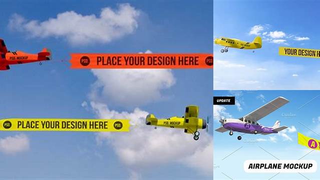 1863+ Airplane Banner Mockup Exclusive Free PSD Mockups