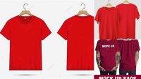 1864+ Mockup Kaos Merah Depan Belakang High-End PSD Download