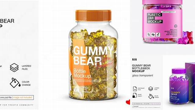 1880+ Gummy Bear Mockup PSD Free Download