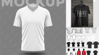 1886+ Mockup Kaos V Neck Cdr Free Mockup PSD