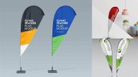 1886+ Tear Drop Banner Mockup Customizable PSD