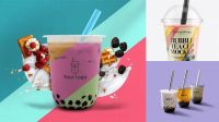 1893+ Bubble Tea Mockup Free Download Free PSD