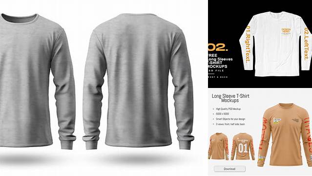 1900+ Long Sleeve T Shirts Mock Up Free Mockup Templates