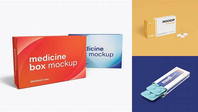 1912+ Medicine Box Mockup Free Download Smart Object PSD