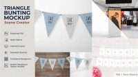 1913+ Bunting Mockup Easy Editable