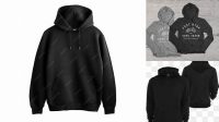 1915+ Mockup Hoodie Hitam Customizable PSD