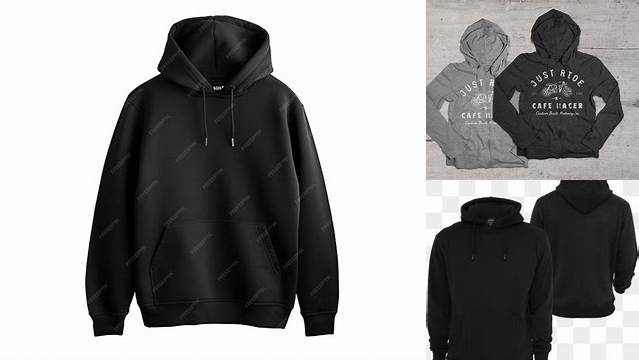 1915+ Mockup Hoodie Hitam Customizable PSD