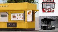 1928+ Food Kiosk Mockup For Free Download