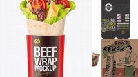 1943+ Kebab Packaging Mockup Digital Download