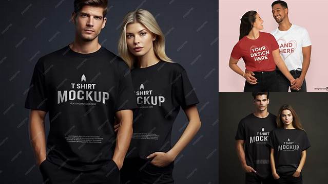 1956+ Couple Tshirt Mockup Premium PSD Freebie