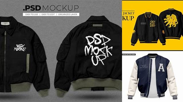 1961+ Mockup Jaket Bomber Psd Easy Editable