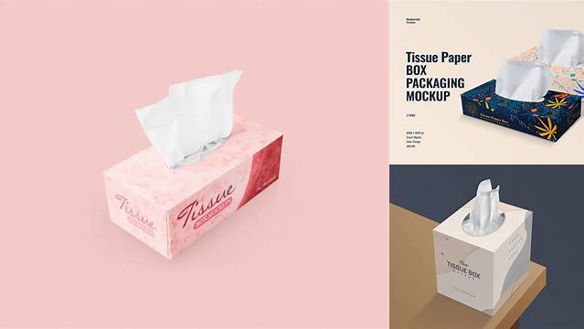 1964+ Tissue Paper Packaging Mockup Smart Object PSD Template