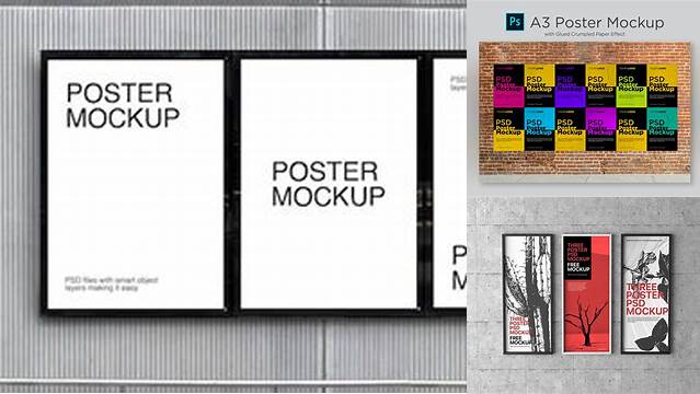 1982+ 3 Poster Mockup Creative PSD Templates