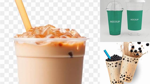 2004+ Mockup Milk Tea Smart PNG Image