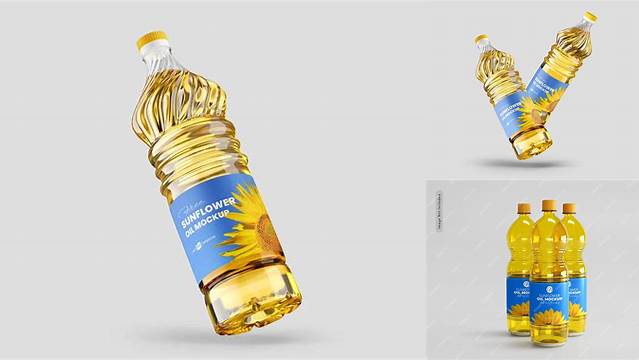 2008+ Sunflower Oil Bottle Mockup Free Download Free PSD