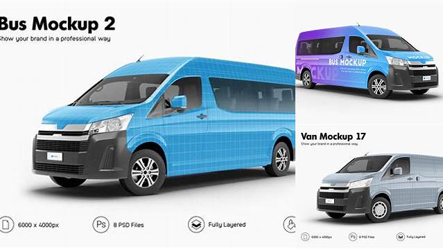 2053+ Toyota Hiace Mockup Free Editable Photoshop File