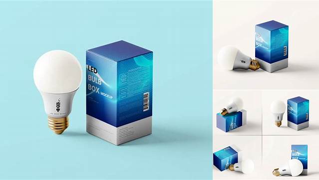 2083+ Light Bulb Box Mockup Modern Design PSD