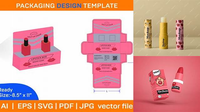 2091+ Lip Tint Packaging Layout PSD File for Designers