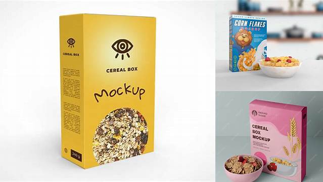 2101+ Cereal Box Mockup Free Free PSD