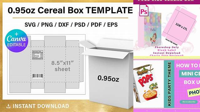 2104+ Cereal Box Template Photoshop Editable Photoshop File