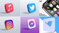 2145+ App Icon Mockup Free PSD