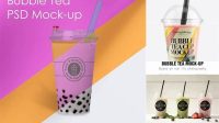 2155+ Bubble Tea Cup Mockup Free Download Easy-to-Use PSD Template