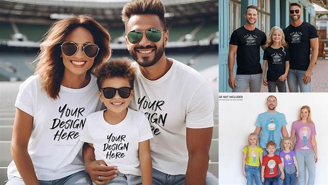 2163+ Family Shirt Mockup Free Smart Layer PSD