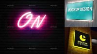 2179+ Mockup Neon Box Free Easy Editable