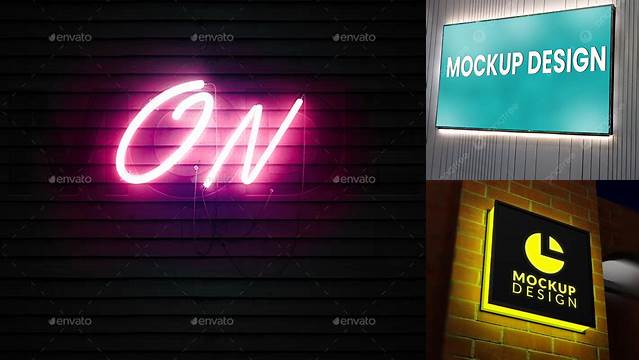 2179+ Mockup Neon Box Free Easy Editable