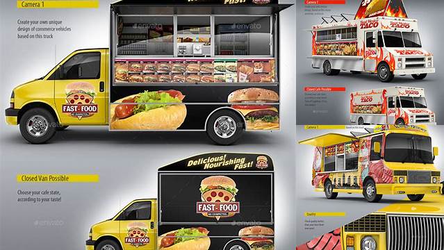 2199+ Food Truck Mockup Include TIFF