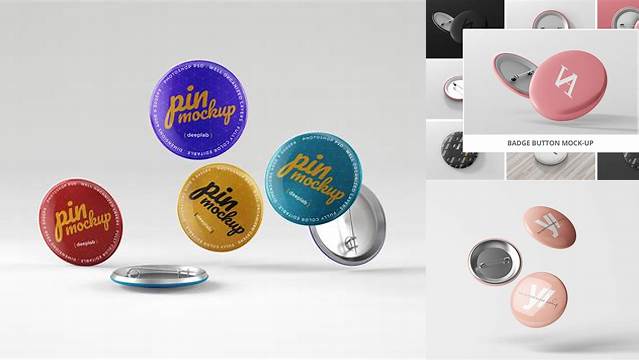 2202+ Button Mockup Free PSD