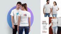 2207+ Couple T-shirt Mockup Free Download PSD for Free