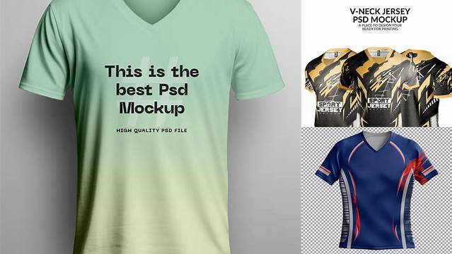 2211+ Mockup Jersey V Neck PSD Download