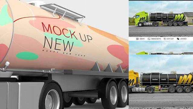 2216+ Gas Truck Mockup PSD for Free