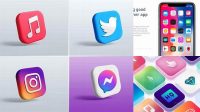 2231+ App Icon Mockup Creative Digital PSD Download