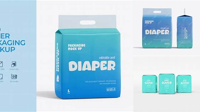 2273+ Diaper Packaging Mockup Free Smart Layer PSD