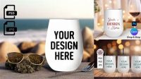 2278+ Wine Tumbler Mockup Free Versatile PSD Mockup File