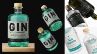 2292+ Gin Bottle Mockup Psd Free Editable Graphic Free PSD