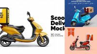 2346+ Scooter Delivery Mockup Free High-Resolution PSD Download