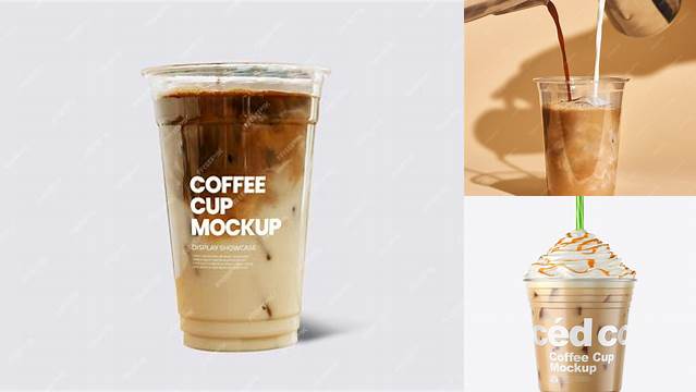 2355+ Iced Coffee Plastic Cup Mockup Layered Photoshop Template