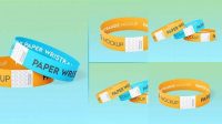 2362+ Paper Wristband Mockup Free PSD File for Designers