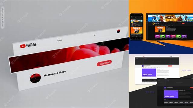 2374+ Youtube Channel Art Mockup Smart Object PSD