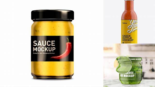 2408+ Sauce Jar Mockup Free Photoshop Freebie